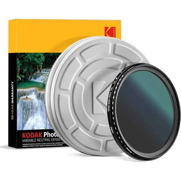 KODAK 37mm Fader Variable ND Filter | Variable Range ND2-2000 Neutral Density Filter, Prevent Overexposure w/Shallow Depth of Field, Capture Motion Blur, Slim, Nano 18-Layer Multi-Coated Glass