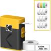 imageKODAK Label ERA Label Maker Machine Bundle Yellow 1 Roll Sticker Label ampamp 12 Rolls SetYellow