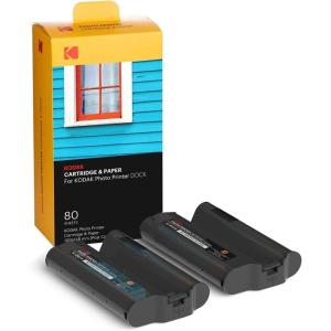 imageKODAK Dock Plus ampamp Dock Photo Printer Cartridge PHC120  Cartridge Refill ampamp Photo Sheets  120 PackBlack80 Pack
