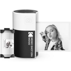 imageKODAK Memo Shot ERA Kids Instant Digital Camera and Photo Label Printer White Camera  10 RollsWhite