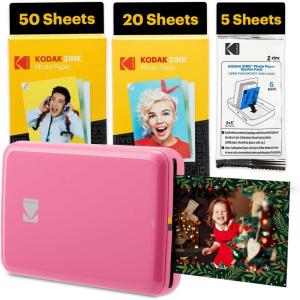 imageKODAK Step Instant Smartphone Photo Printer  Portable Mini Color Wireless Mobile Printer  Zink 2x3 StickyBack Photos  Bluetooth Compatible with iOS ampamp Android Devices  Fun Editing App  BlackPink