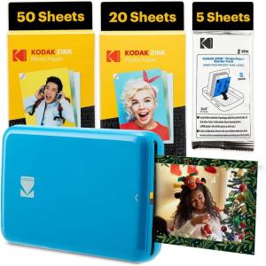 imageKODAK Step Instant Smartphone Photo Printer  Portable Mini Color Wireless Mobile Printer  Zink 2x3 StickyBack Photos  Bluetooth Compatible with iOS ampamp Android Devices  Fun Editing App  BlackBlue