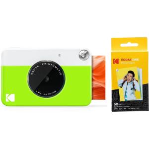 imageKodak Printomatic Digital Instant Print Camera Neon Green with Kodak 2x3 Premium ZINK Photo Paper 50 SheetsGreen