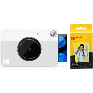 imageKodak Printomatic Digital Instant Print Camera Neon Green with Kodak 2x3 Premium ZINK Photo Paper 50 SheetsGrey