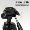 imageKODAK PhotoGear 2in1 Tripod ampamp Monopod  Lightweight 70quot 4Section FlipLock Aluminum  Converts to 645quot Monopod  QuickRelease Plates 3Way Swivel Head Bubble Level  BONUS EGuide ampamp Case