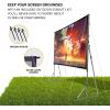 imageKODAK 150 Dual Projector Screen WStand  Fast Fold Gray Rear Projection Backdrop for Outdoor ampamp Indoor Movies with Tripod Outdoor Stability Kit ampamp Black Storage Carry Case