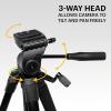 imageKODAK PhotoGear 62quot Tripod with Remote  Compact 3Section FlipLock Aluminum Tripod Adjusts 2262 QuickRelease Plate Smartphone Adapter ampamp 14 to 38 Screw Bubble Level Carry Case ampamp EGuide