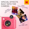 imageKODAK Smile 2in1 Digital Instant Print Camera ampamp Wireless Bluetooth Photo Printer  10MP SpecialEffect Rotating Lens Zink 2x3 StickyBack Photos Print via Fun App from Smart Devices  BlackFuchsia