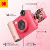 imageKODAK Smile 2in1 Digital Instant Print Camera ampamp Wireless Bluetooth Photo Printer  10MP SpecialEffect Rotating Lens Zink 2x3 StickyBack Photos Print via Fun App from Smart Devices  BlackFuchsia