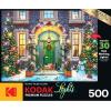 imageRoseArt  Kodak Premium Holiday Light Up  Christmas Facade  500 Piece Jigsaw Puzzle for AdultsChristmas Facade