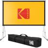 imageKODAK 150 Portable Projector Screen WStand  Fast Fold White Projection Backdrop for Outdoor ampamp Indoor Movies with Tripod Outdoor Stability Kit ampamp Black Storage Carry Case150 