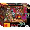 imageRoseArt  Kodak Premium Holiday Light Up  Christmas Puppies  500 Piece Jigsaw Puzzle for Adults