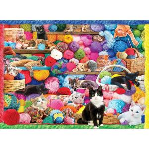 imageRoseArt  Kodak Premium  Tea Party Tent  1500 Piece Jigsaw Puzzle for AdultsCats and Yarn