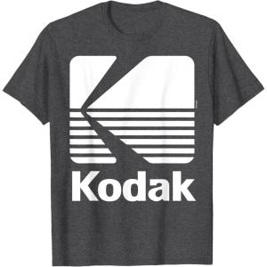 image80s Vintage Kodak Logo  White TShirtDark Heather Grey
