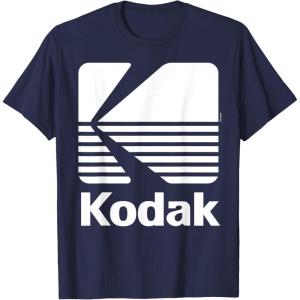 image80s Vintage Kodak Logo  White TShirtNavy Blue