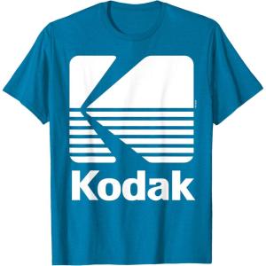 image80s Vintage Kodak Logo  White TShirtSapphire Blue