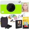 imageKodak Printomatic Instant Camera Bundle Blue Zink Paper 20 Sheets  Case  Photo Album  Hanging FramesGreen