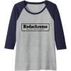 imageKodachrome Logo Design  Black Raglan Baseball TeeNavy BlueAthletic Heather