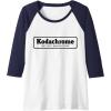 imageKodachrome Logo Design  Black Raglan Baseball TeeNavy BlueWhite