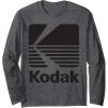 image80s Vintage Kodak Logo  Black Long Sleeve TShirtDark Heather Grey