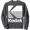 image80s Vintage Kodak Logo  White SweatshirtDark Heather Grey