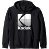 image80s Vintage Kodak Logo  White Zip HoodieBlack