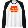 imageVintage We Sell Kodak Film Retail sign design Raglan Baseball TeeBlackWhite