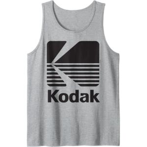 image80s Vintage Kodak Logo  Black Tank TopHeather Grey
