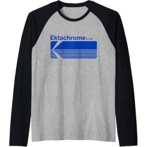imageEktachrome Film Vintage Logo Raglan Baseball TeeBlackAthletic Heather