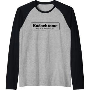 imageKodachrome Logo Design  Black Raglan Baseball TeeBlackAthletic Heather