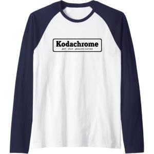 imageKodachrome Logo Design  Black Raglan Baseball TeeNavy BlueWhite