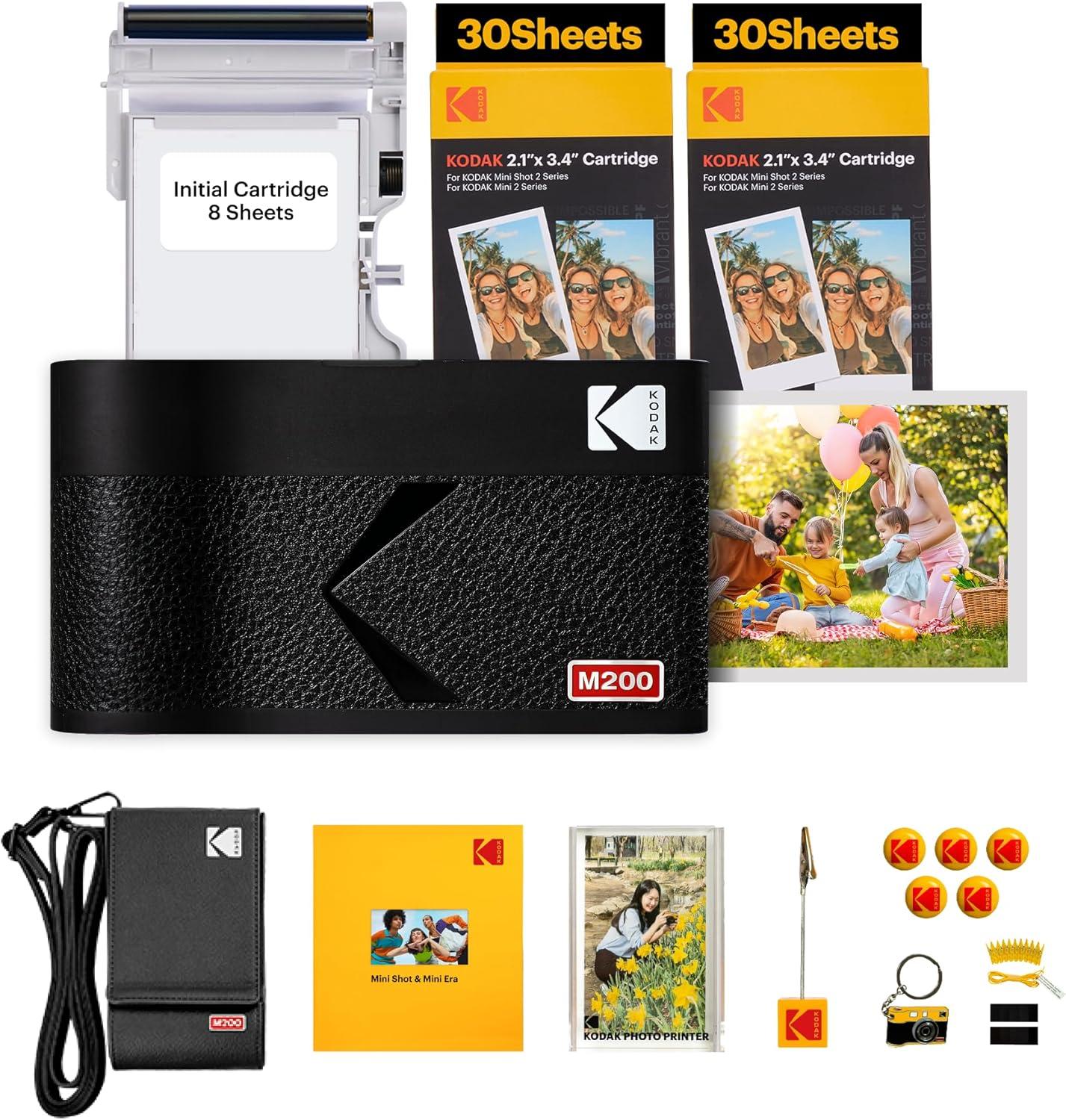 imageKODAK Mini 3 ERA 4PASS Portable Photo Printer Black Printer  Initial 8 Sheets  60 SheetsBlack