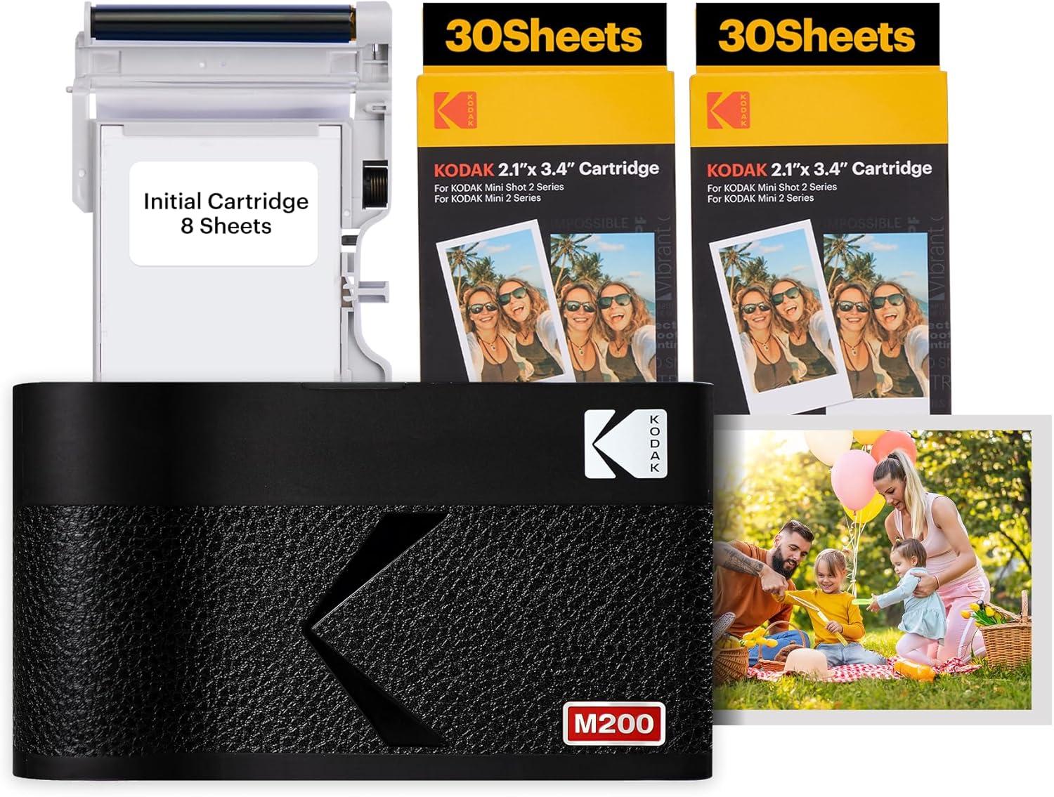imageKODAK Mini 3 ERA 4PASS Portable Photo Printer Black Printer  Initial 8 Sheets  60 SheetsBlack