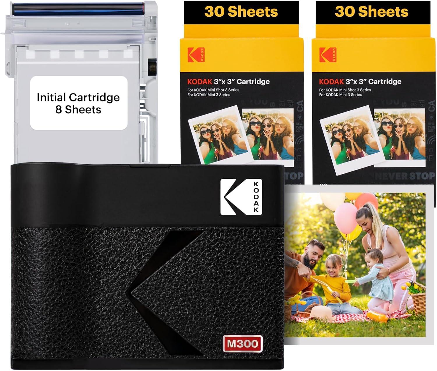 imageKODAK Mini 3 ERA 4PASS Portable Photo Printer Black Printer  Initial 8 Sheets  60 SheetsBlack