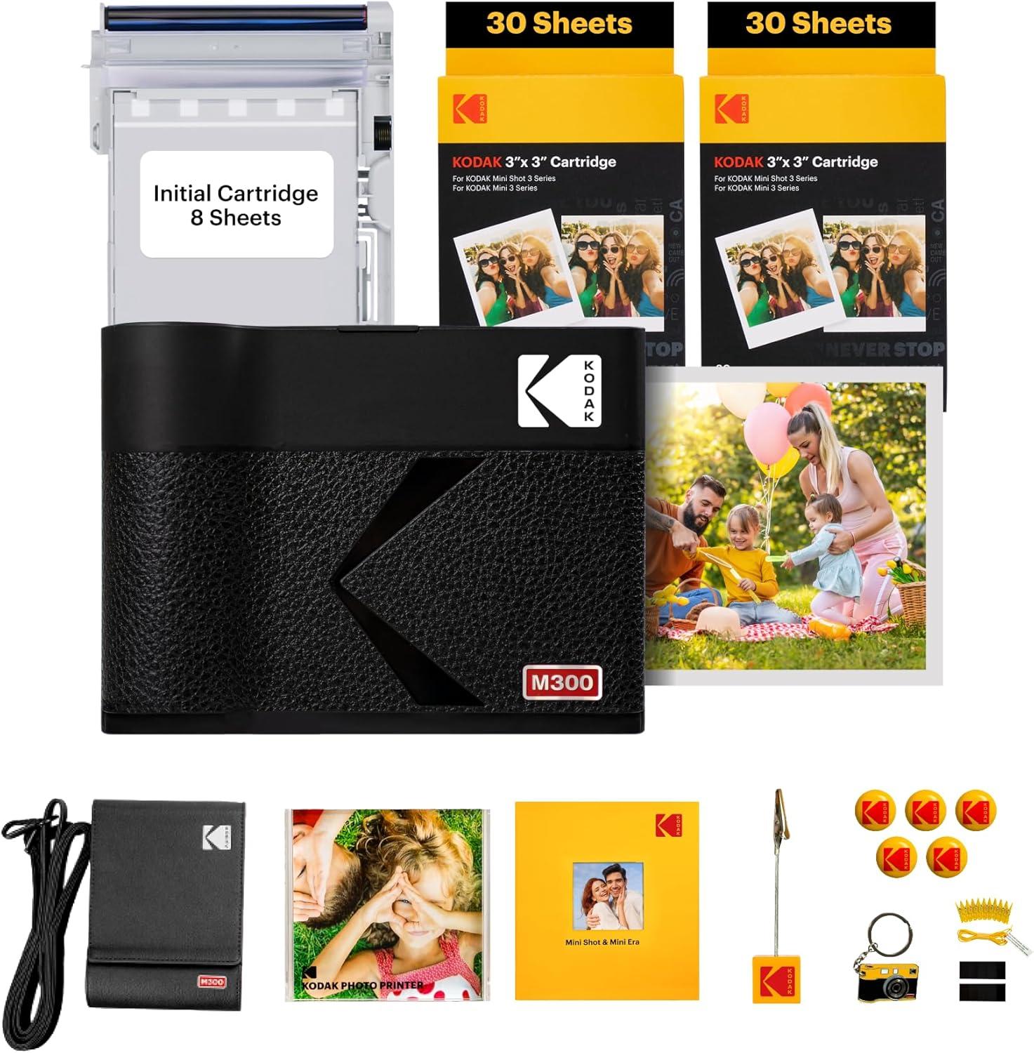 imageKODAK Mini 3 ERA 4PASS Portable Photo Printer Black Printer  Initial 8 Sheets  60 SheetsBlack