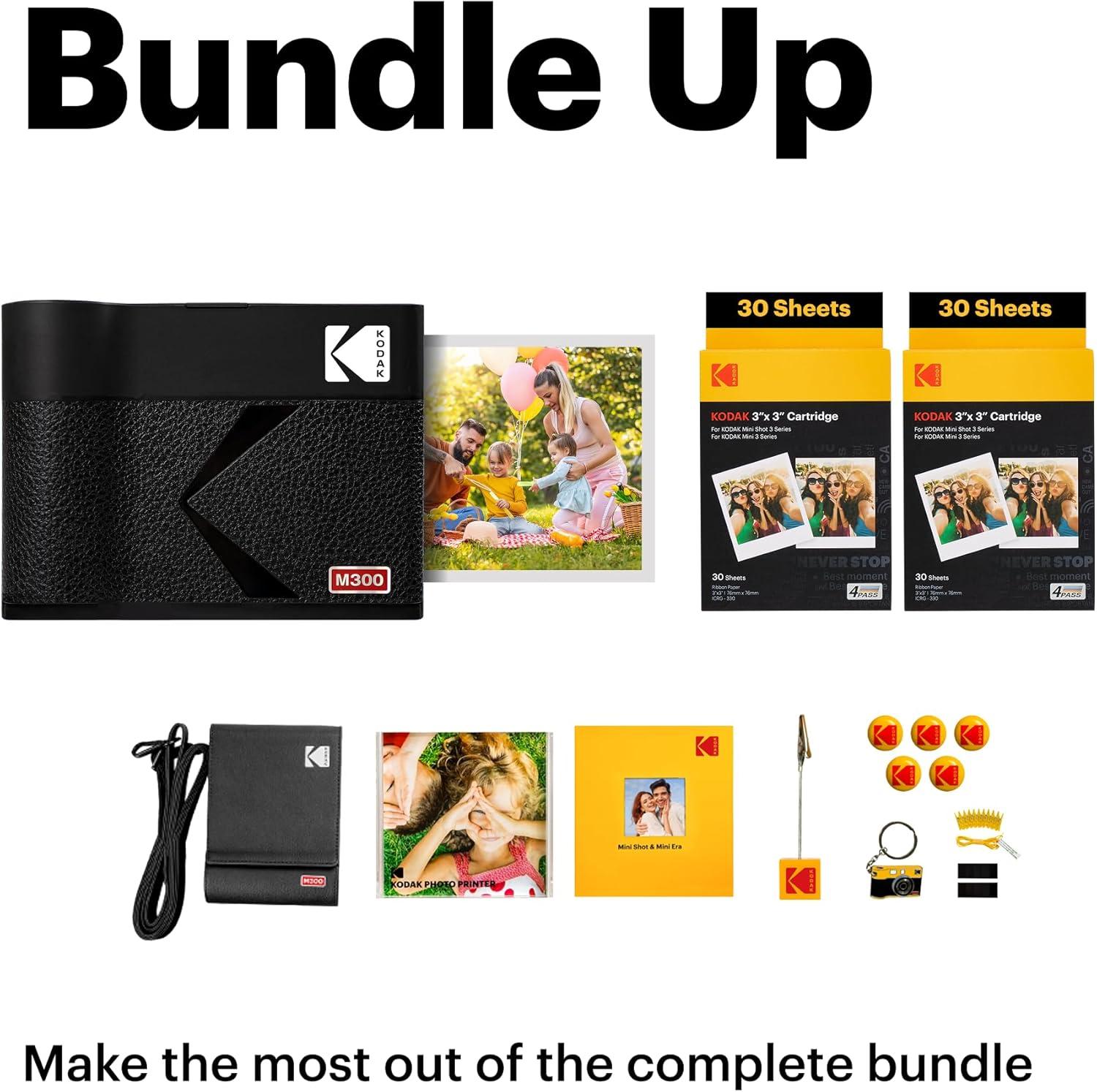 imageKODAK Mini 3 ERA 4PASS Portable Photo Printer Black Printer  Initial 8 Sheets  60 SheetsBlack