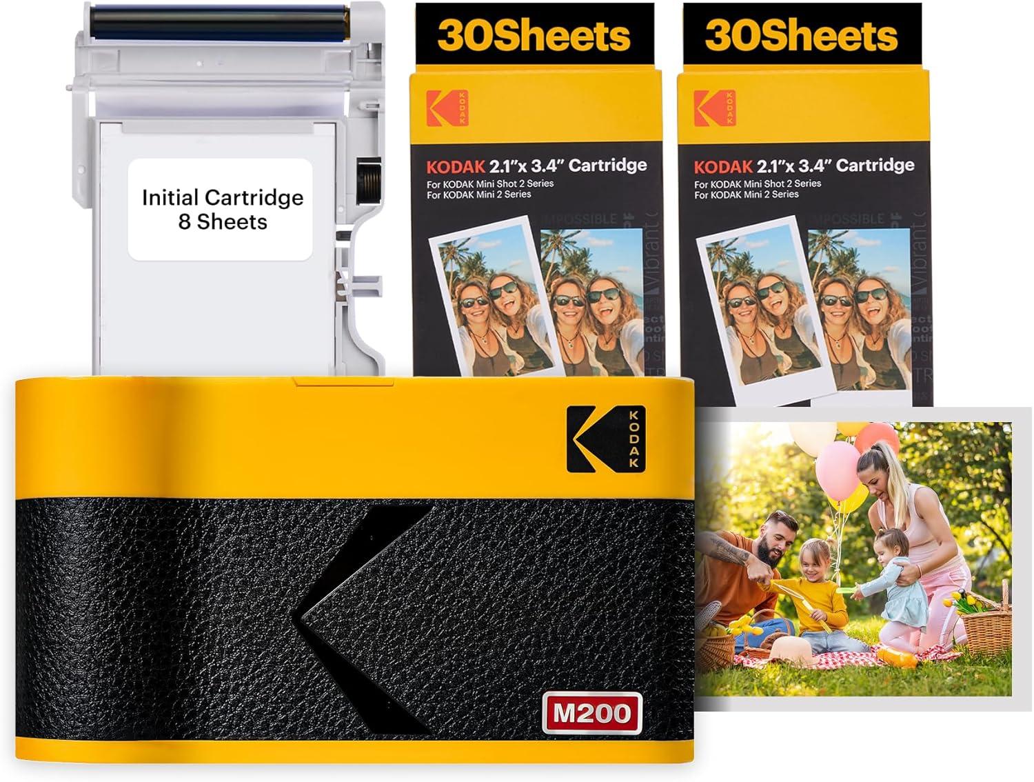 imageKODAK Mini 3 ERA 4PASS Portable Photo Printer Black Printer  Initial 8 Sheets  60 SheetsYellow