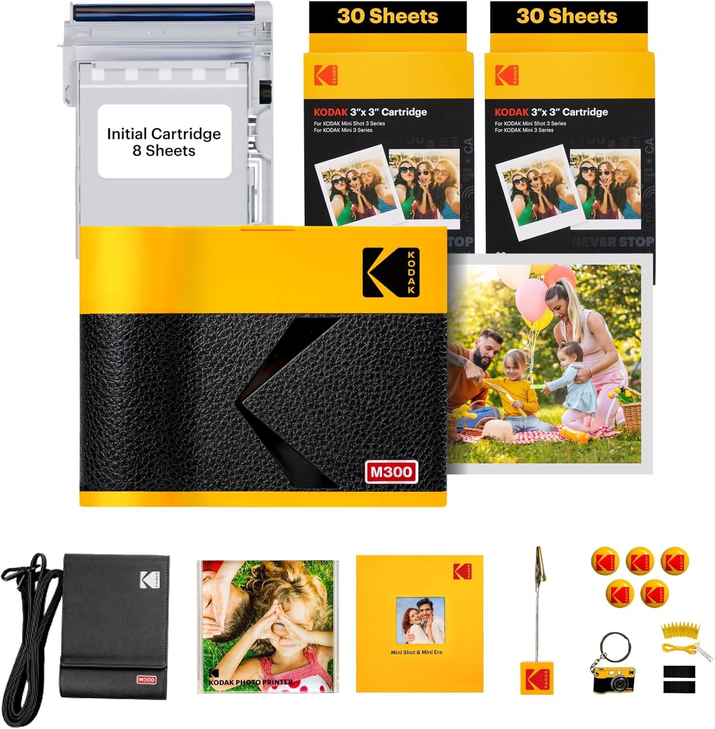imageKODAK Mini 3 ERA 4PASS Portable Photo Printer Black Printer  Initial 8 Sheets  60 SheetsYellow