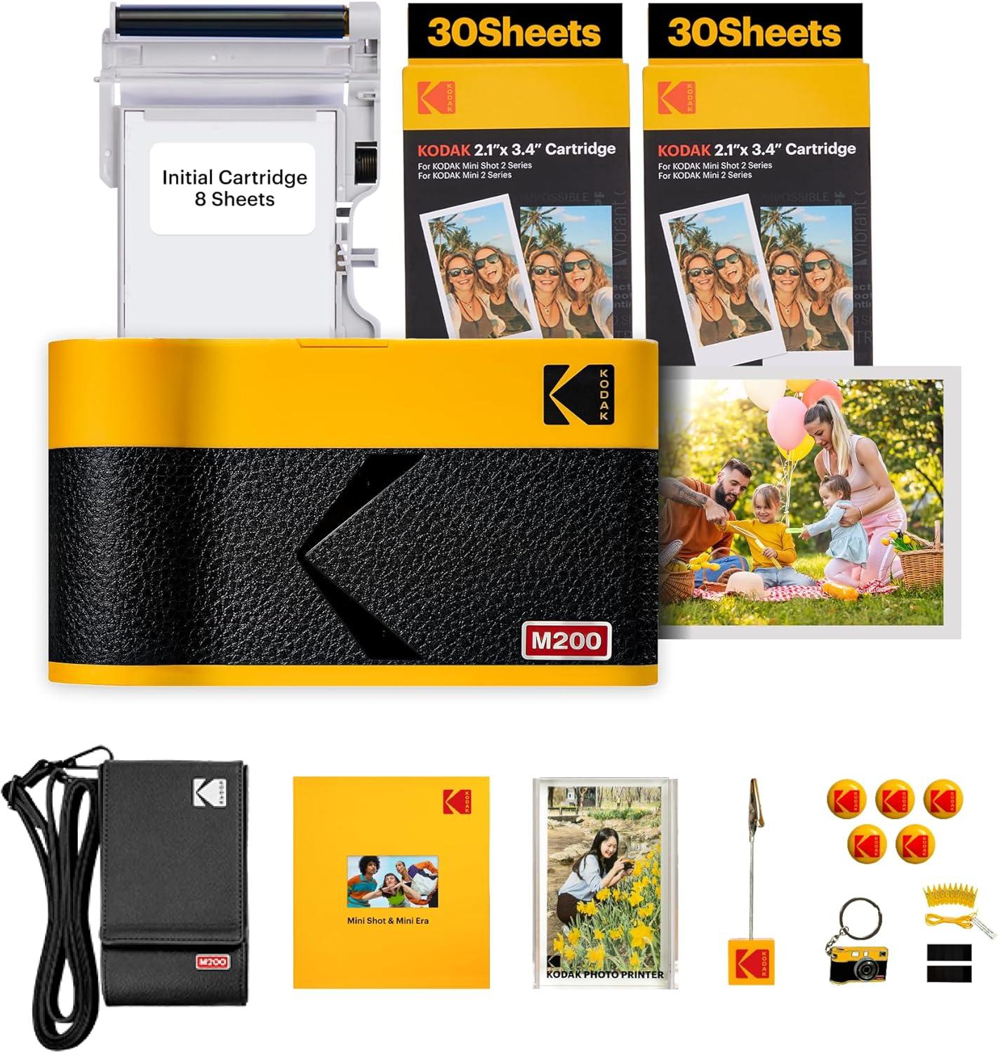 imageKODAK Mini 3 ERA 4PASS Portable Photo Printer Black Printer  Initial 8 Sheets  60 SheetsYellow