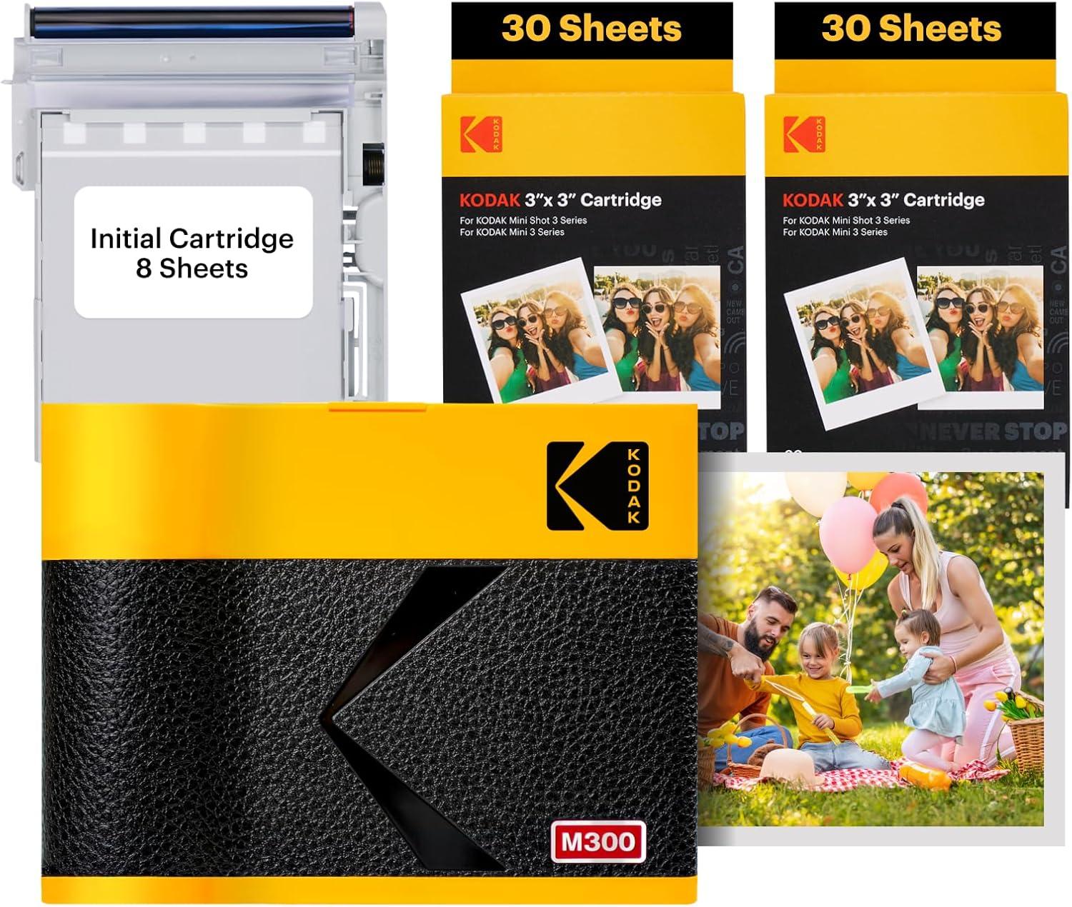 imageKODAK Mini 3 ERA 4PASS Portable Photo Printer Black Printer  Initial 8 Sheets  60 SheetsYellow