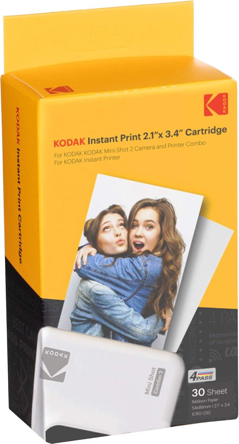 imageKodak 4Pass 21 x 34 Inches Film Cartridge 60 Sheets for Kodak Mini 2 Retro and Mini Shot 2 Retrowhite