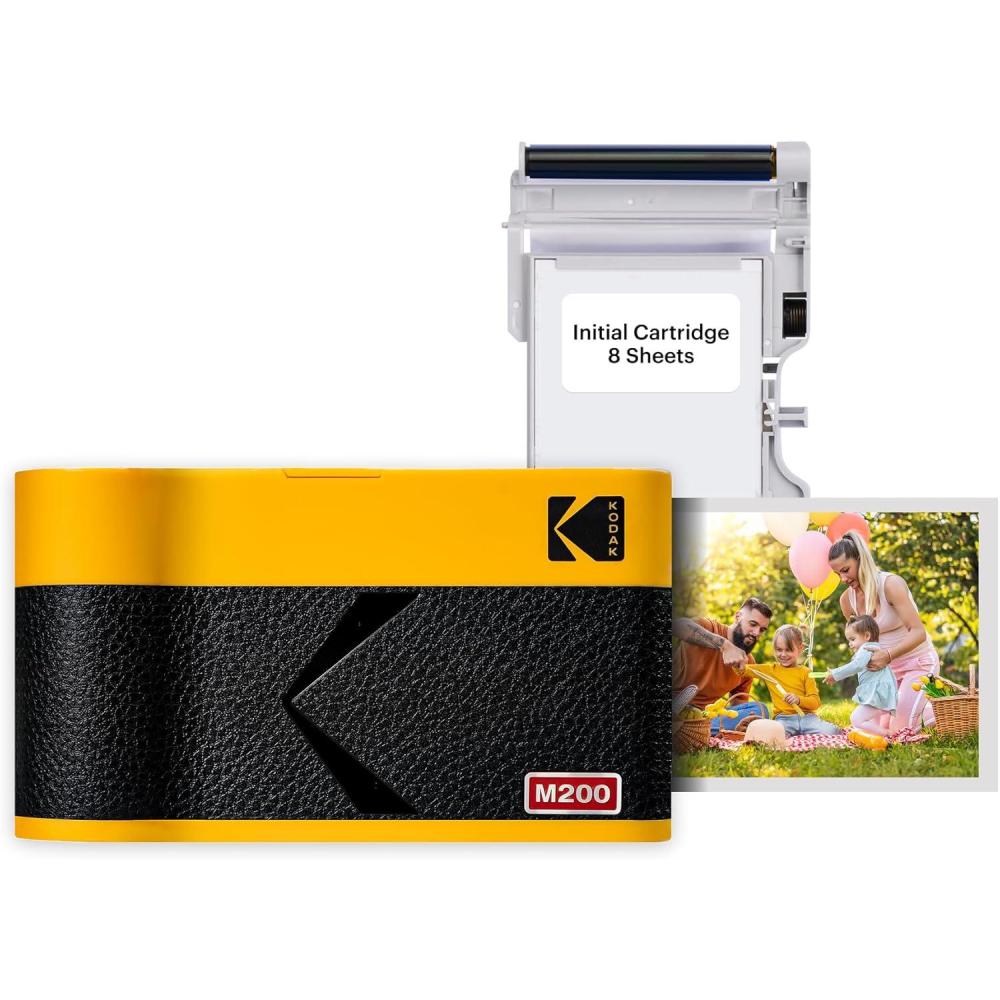 imageKODAK Mini 3 ERA 4PASS Portable Photo Printer Black Printer  Initial 8 Sheets  60 SheetsYellow