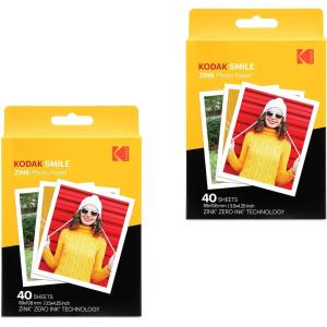 imageZink Kodak 35x425 inch Premium Zink Instant Print Photo Paper 80 Sheets Compatible with Kodak Smile Classic Instant CameraWhite