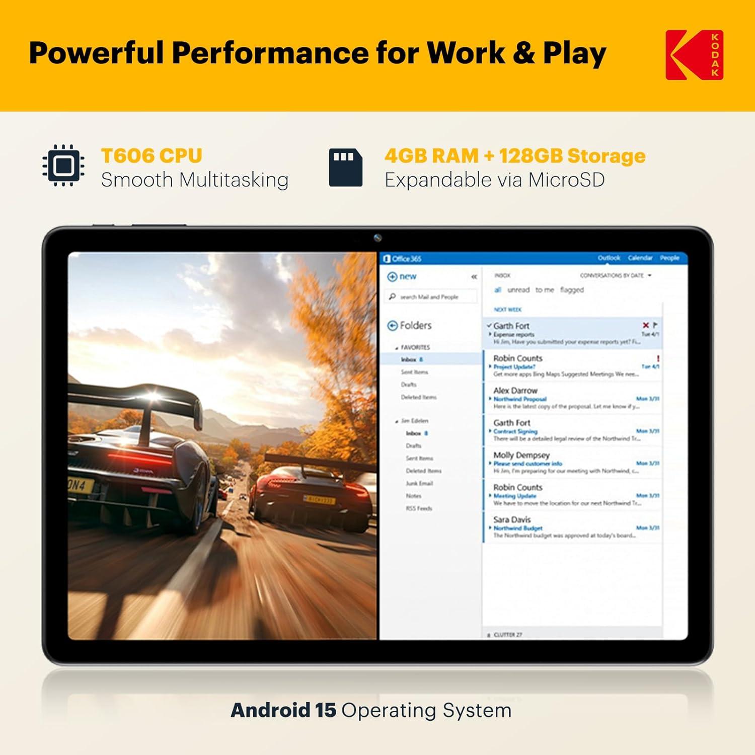 imageKODAK Tablet K11 11quot FHD 128GB Android Tablet OctaCore 1920  1200 FHD Display 8000mAh Battery Dual WiFi Dual Cameras 516MP TypeC Android 15K11