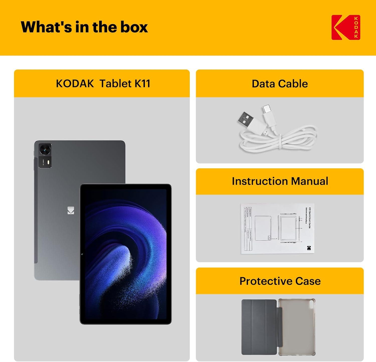 imageKODAK Tablet K11 11quot FHD 128GB Android Tablet OctaCore 1920  1200 FHD Display 8000mAh Battery Dual WiFi Dual Cameras 516MP TypeC Android 15K11