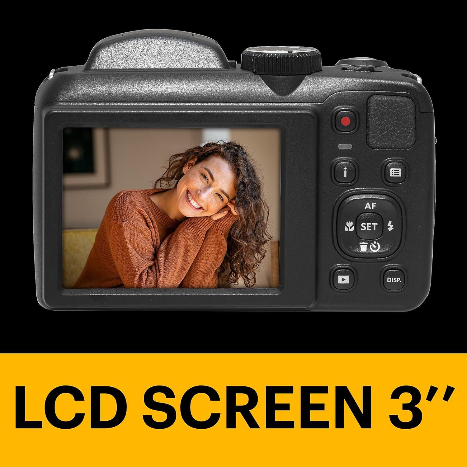 imageKODAK PIXPRO AZ255RD 16MP Digital Camera 25X Optical Zoom 24mm Wide Angle Lens Optical Image Stabilization 1080P Full HD Video 3quot LCD Vlogging Camera RedBlack