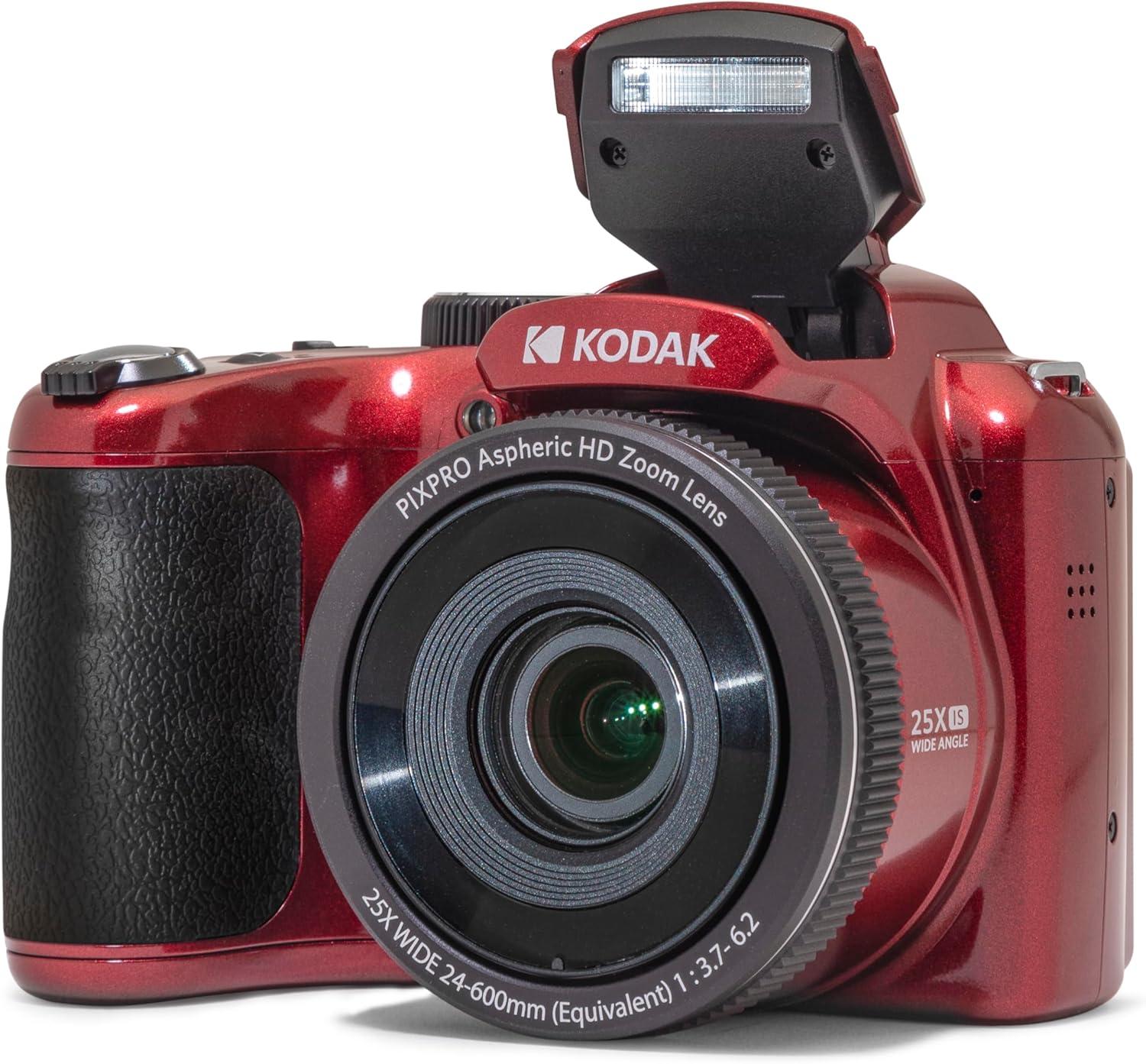 imageKODAK PIXPRO AZ255RD 16MP Digital Camera 25X Optical Zoom 24mm Wide Angle Lens Optical Image Stabilization 1080P Full HD Video 3quot LCD Vlogging Camera RedRed