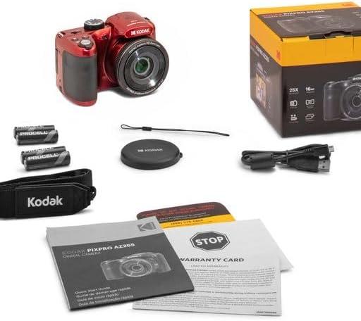 imageKODAK PIXPRO AZ255RD 16MP Digital Camera 25X Optical Zoom 24mm Wide Angle Lens Optical Image Stabilization 1080P Full HD Video 3quot LCD Vlogging Camera RedRed