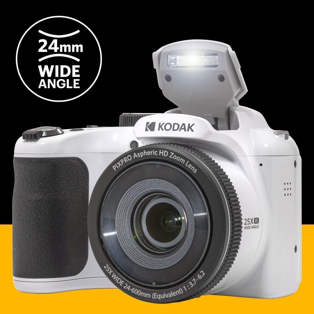 imageKODAK PIXPRO AZ255RD 16MP Digital Camera 25X Optical Zoom 24mm Wide Angle Lens Optical Image Stabilization 1080P Full HD Video 3quot LCD Vlogging Camera RedWhite