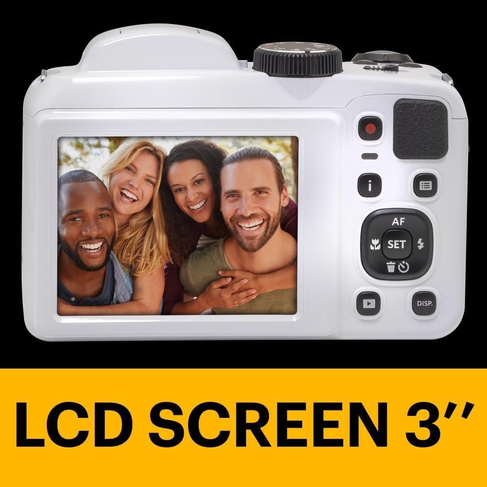 imageKODAK PIXPRO AZ255RD 16MP Digital Camera 25X Optical Zoom 24mm Wide Angle Lens Optical Image Stabilization 1080P Full HD Video 3quot LCD Vlogging Camera RedWhite